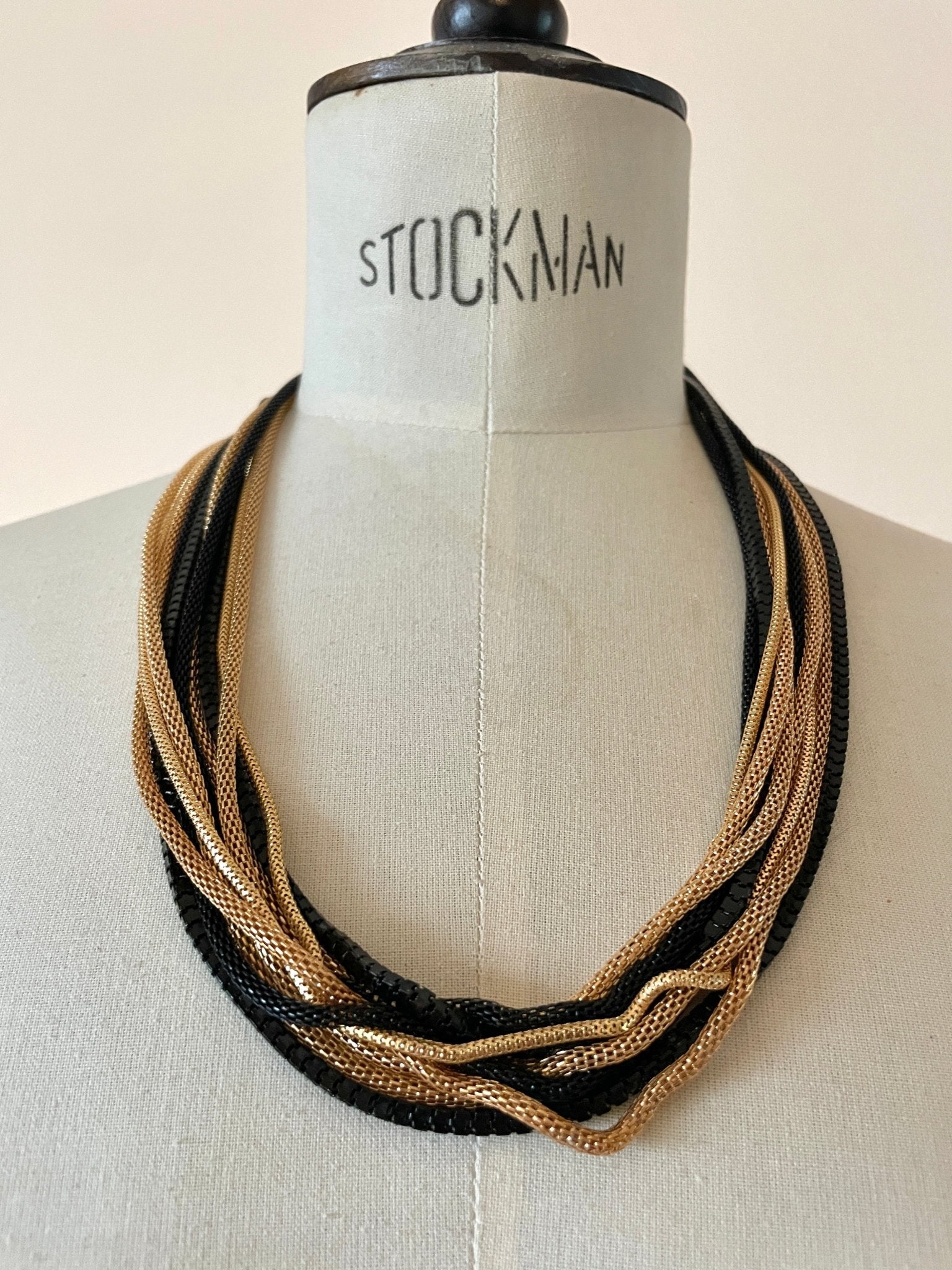 Bold Harmony Layering Necklace Bundle – Golden Obsidian – Gray