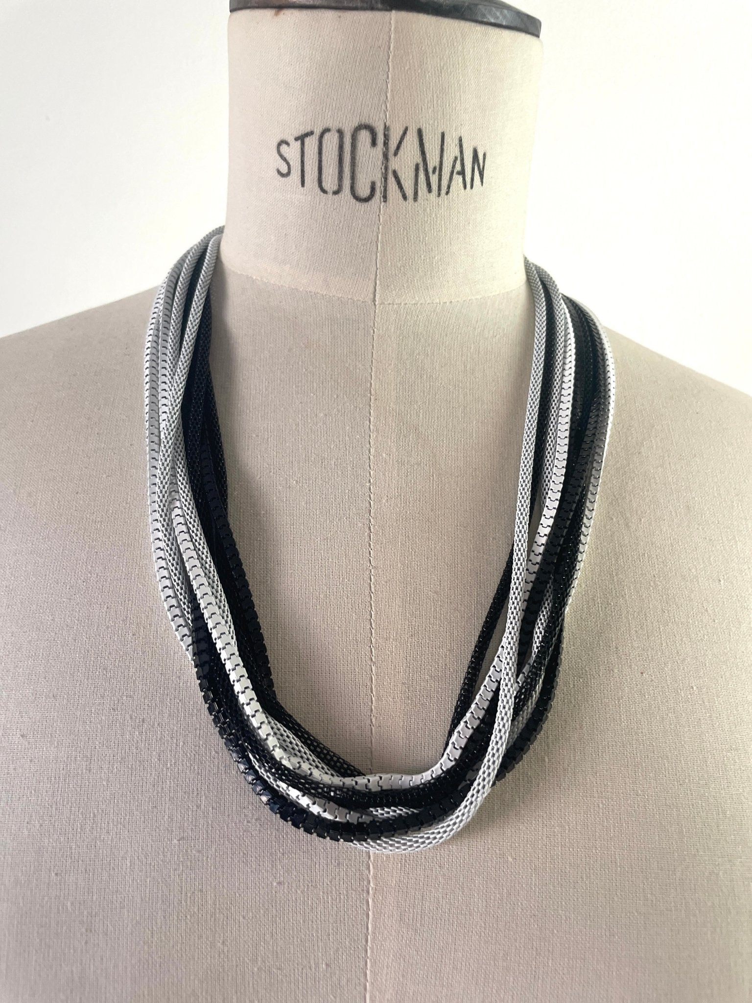 Black and White Layering Necklace bundle - Magpie - Gray