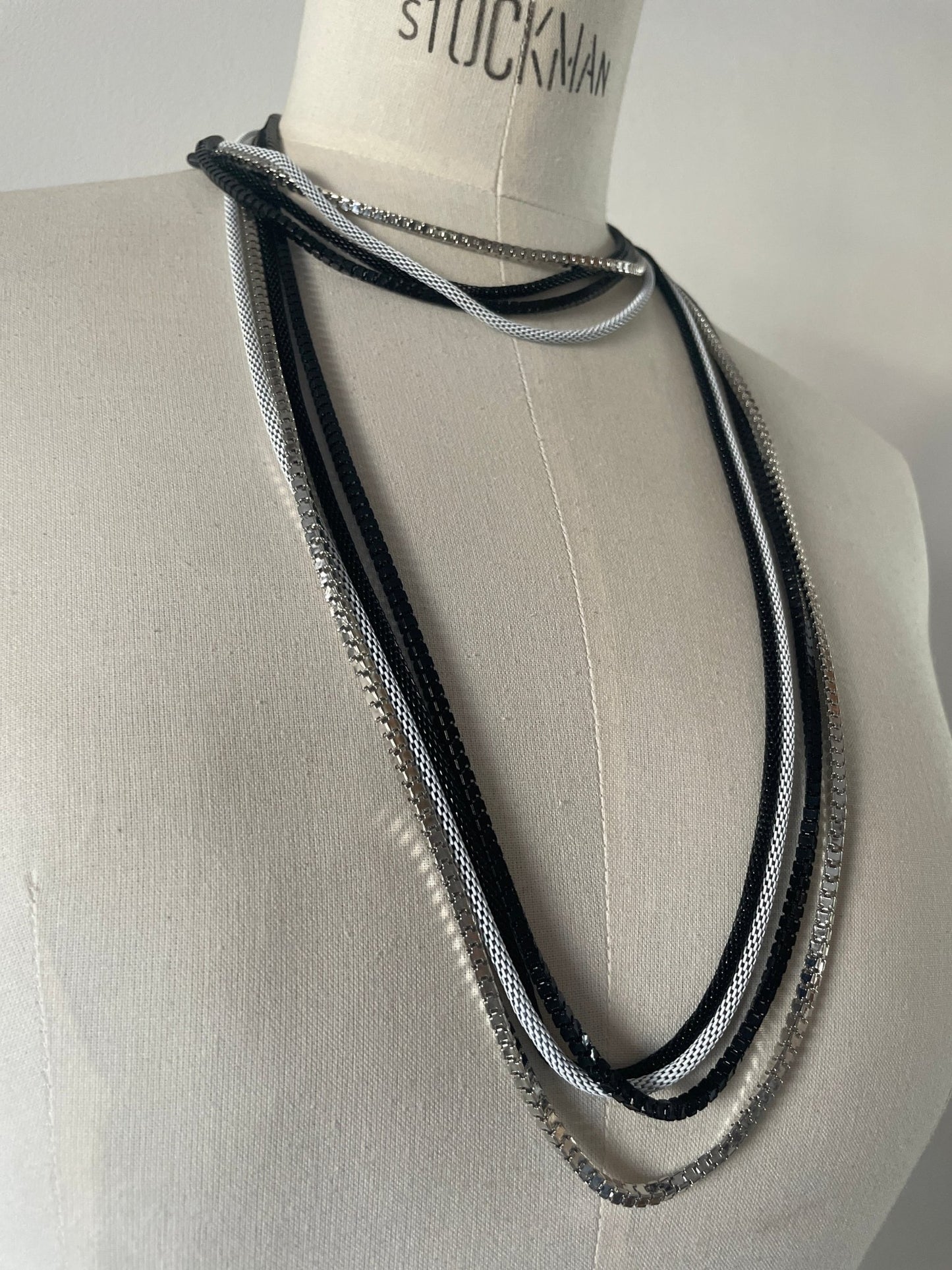 Monochrome Grace Layering Necklace Bundle – Silent Power - Gray