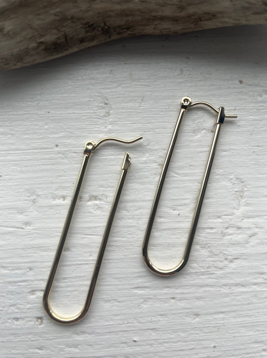 MOON AND BACK - OBLONG EARRING - Gray