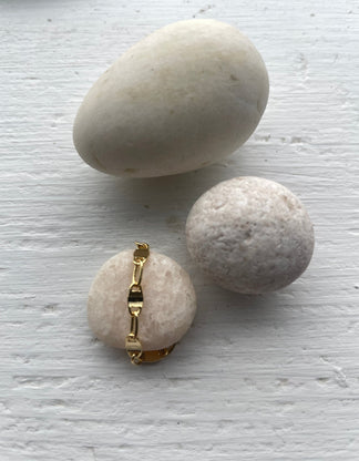 Linked Chain Ring - Stacking Ring – Gray